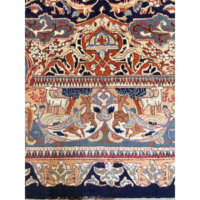 Black Vintage Kashmar Pictorial Rug, 1960s For Sale - Image 8 of 11