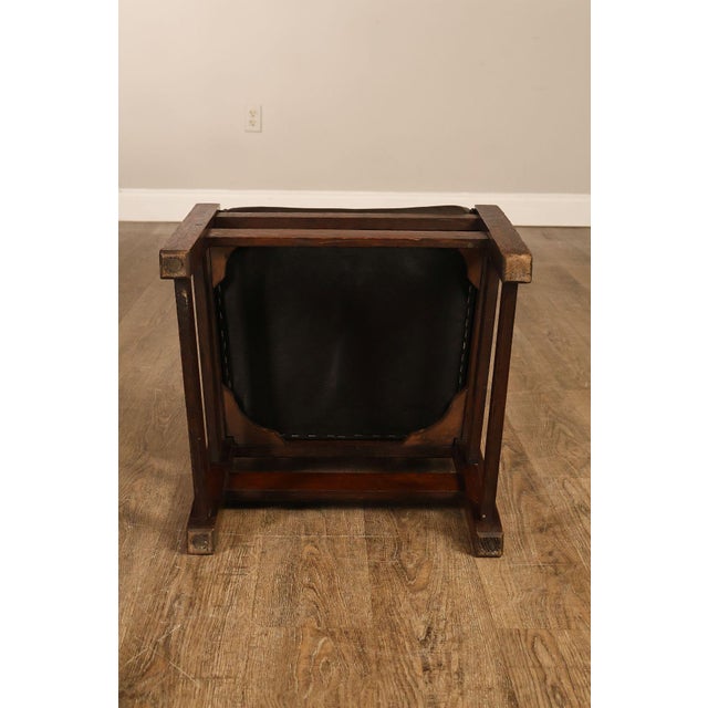 L&JG Stickley Antique Set Of Six U-Back Oak Dining Chairs Model #820 For Sale - Image 18 of 18
