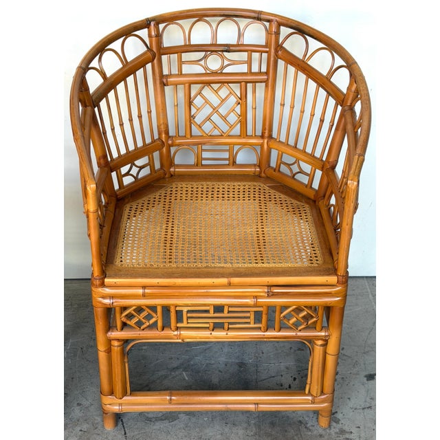 Pair of Brighton Pavilion Revival Bamboo, Rattan and Caned Armchairs, Circa 1970 For Sale - Image 13 of 14