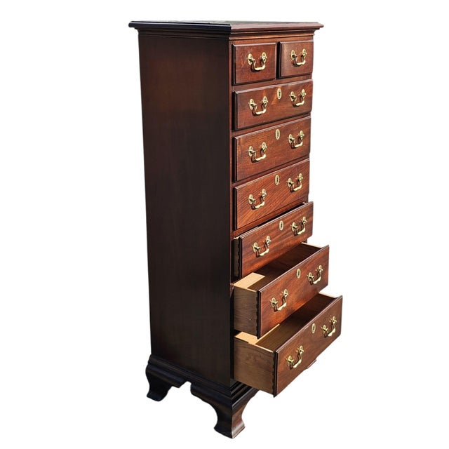 Chippendale Vintage Council Chippendale-Style 7-Drawer Tallboy / Semainier / Lingerie Chest For Sale - Image 3 of 11