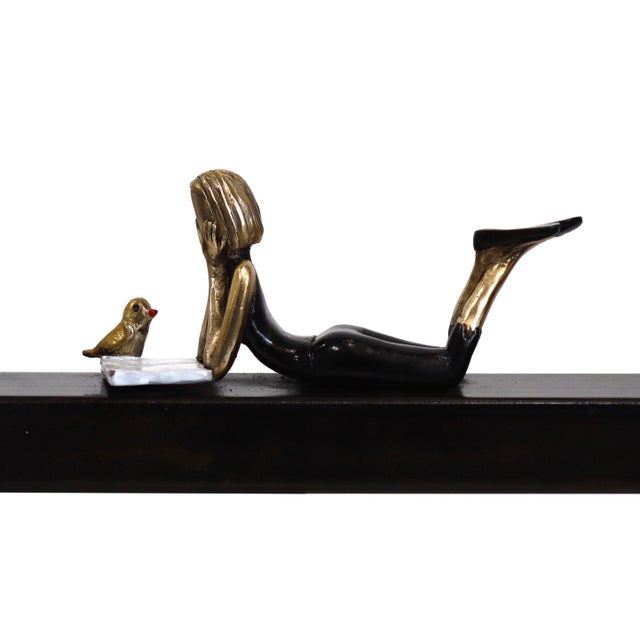 Black Shared Secrets 10 - Contemporary Figurative Bronze and Iron Wall Sculpture by Mireia Serra For Sale - Image 8 of 9