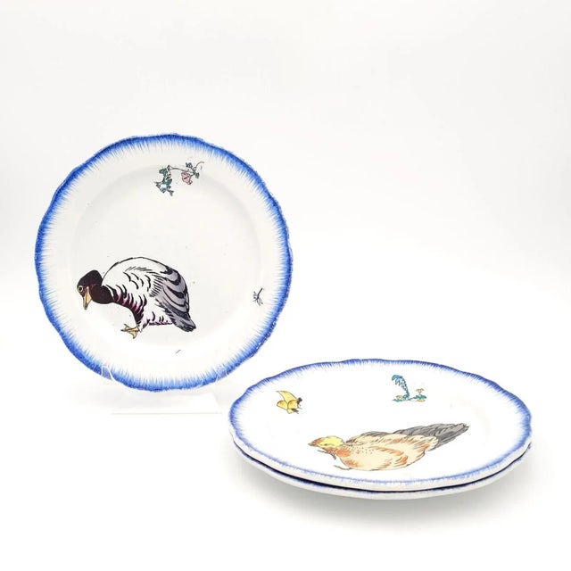 French Three Plates From the Rousseau Service, France Circa 1870 For Sale - Image 3 of 10