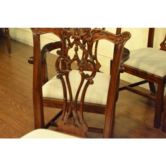 Brown Leighton Hall Mahogany Chippendale Straight Leg Dining Chairs - Set of 14 - Showroom Samples For Sale - Image 8 of 13