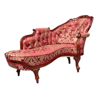 Antique Carved Chaise Longue, Late 19th Century For Sale