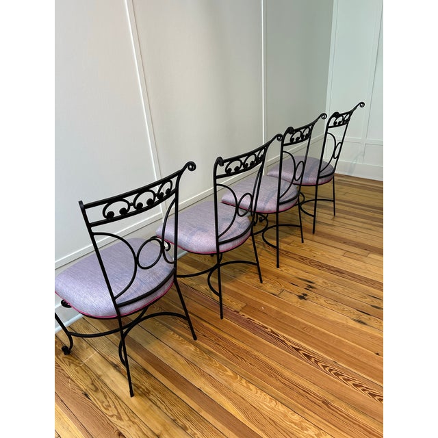 Salterini Mid 20th Century Iron Dining Chairs - Set of 4 Attributed to Salterini For Sale - Image 4 of 6
