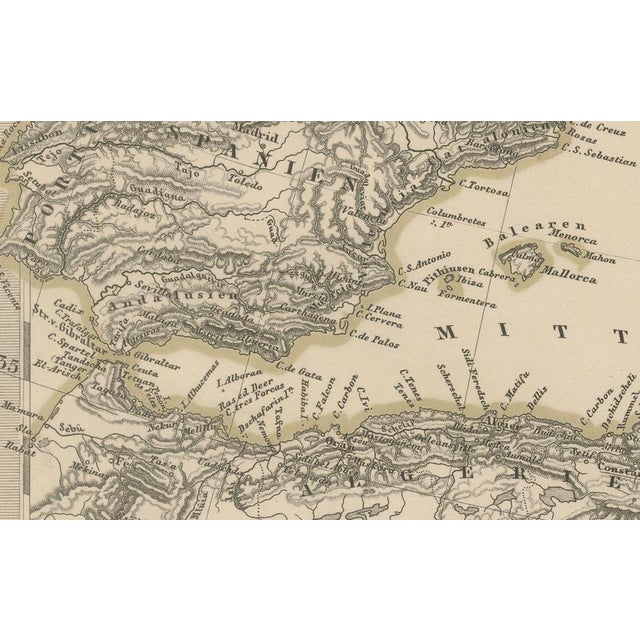 Traditional Map of Mediterranean, Black Sea and Ottoman Empire, 1853 For Sale - Image 3 of 12