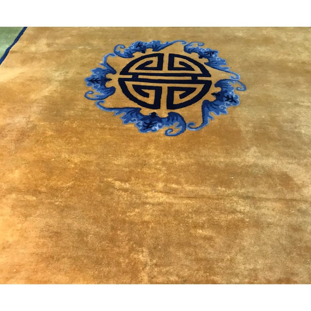 1920s Antique Vintage Art Deco Chinese Rug-8’11’x12" For Sale - Image 11 of 13
