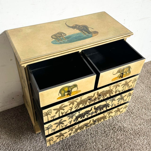 Regency Chest of Drawers With Hand Painted Elephants For Sale In Miami - Image 6 of 12