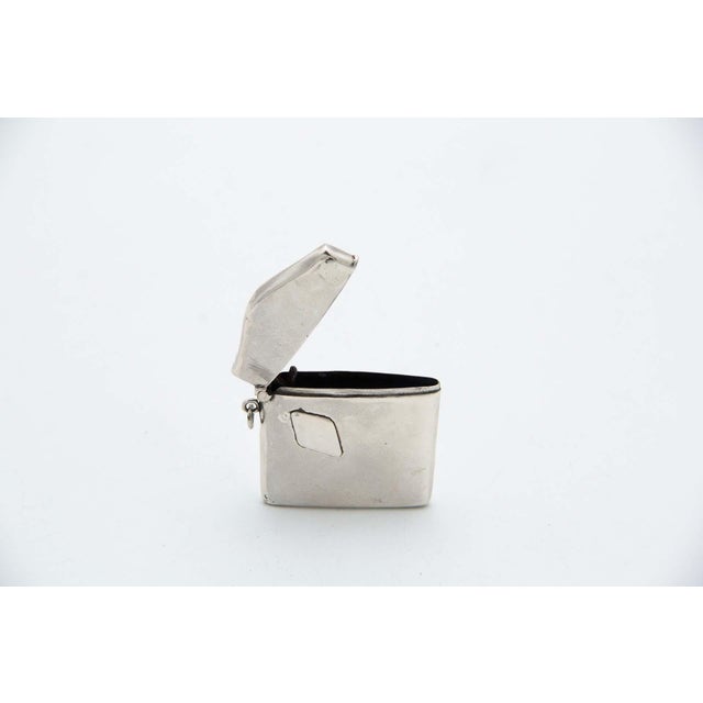 Silver Matchbox with Monogram Card For Sale - Image 3 of 4