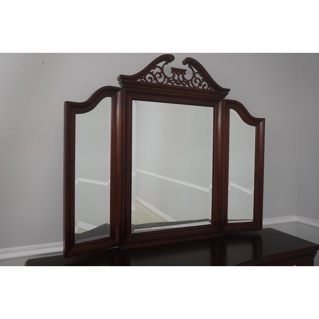 1980s Thomasville Chippendale Style Mahogany Dresser W. Mirror For Sale - Image 5 of 18