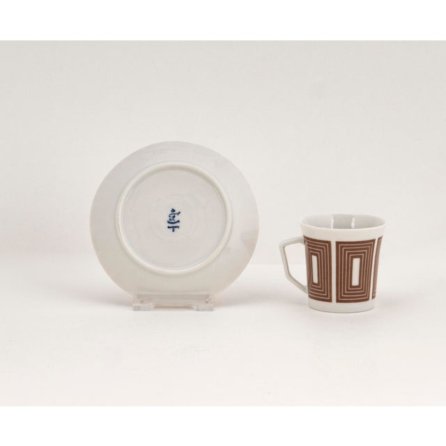 Ceramic Mid-Century Modern Porcelain Coffee Cup by Fürstenberg, 1960s, Set of 2 For Sale - Image 7 of 9