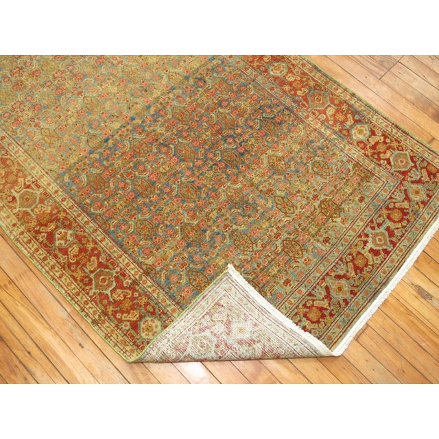 Red Fine Antique Persian Senneh Long Runner For Sale - Image 8 of 10