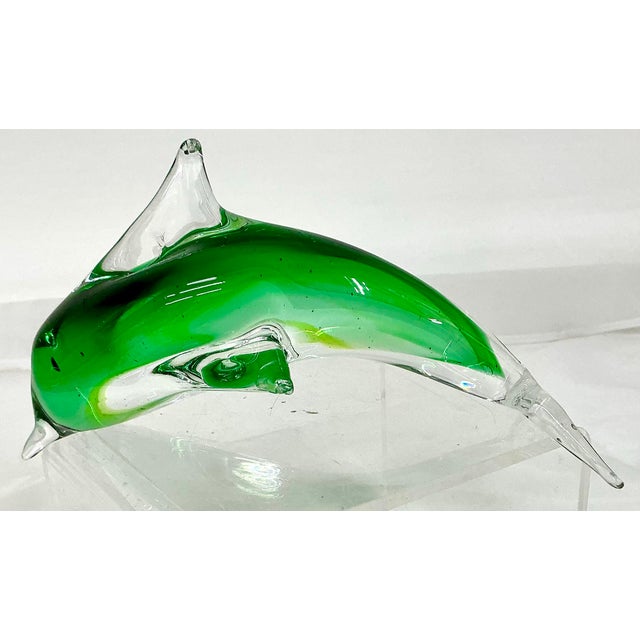 Italian Vintage Murano Glass Dolphin Figurine For Sale - Image 3 of 8
