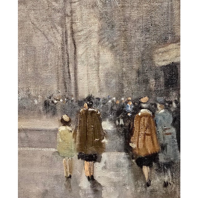 Wood Jules René Hervé "View of l'Arc De Triomphe" Paris -Original Oil Painting For Sale - Image 7 of 12