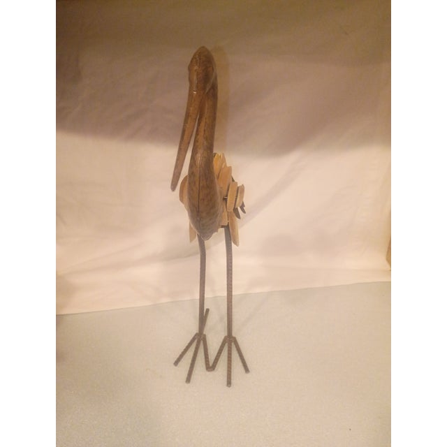 Mid 20th Century Modern "Bora" Style Driftwood and Rebar Heron Sculpture For Sale In Seattle - Image 6 of 8