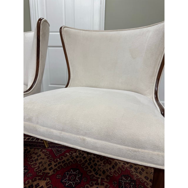 Cream Barbara Barry Collection Marino Walnut Dining Chair, Set of 2 For Sale - Image 8 of 10