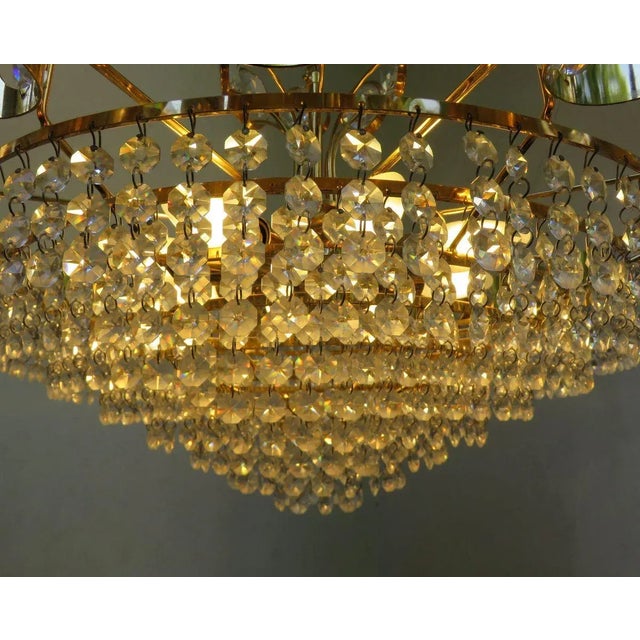 Large Crystal-Plated Ceiling Lamp from Palwa, 1970s For Sale - Image 10 of 18
