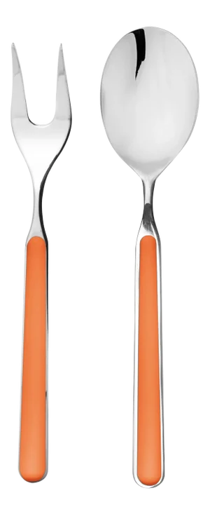 Mepra Fantasia 2-Piece Serving Set (fork & Spoon), Carrot