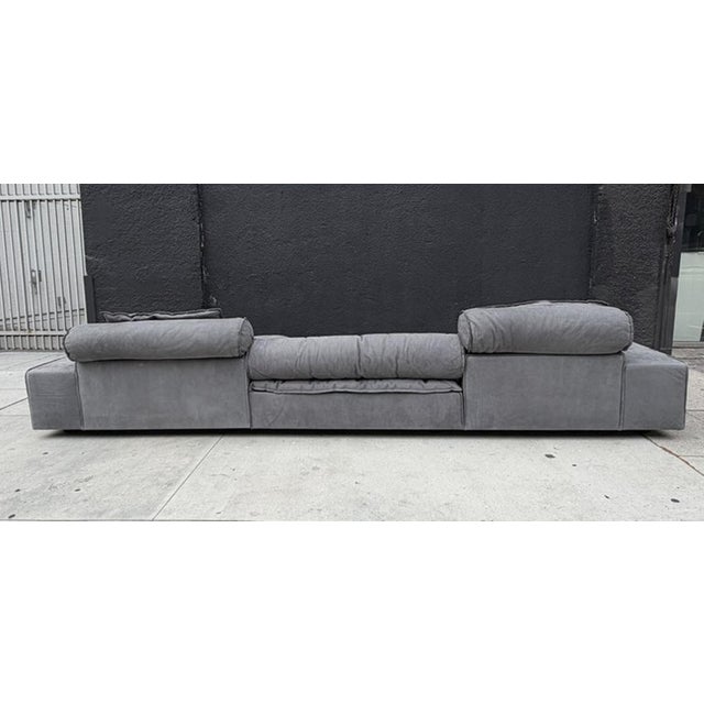 "Miami" Sectional Sofa by Paola Navone for Baxter Upholstered in Gray Leather For Sale - Image 11 of 18