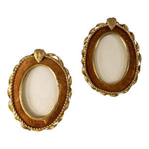 19th Century Pair of Gilt Copper Decorative Miniature Picture Photo Frames