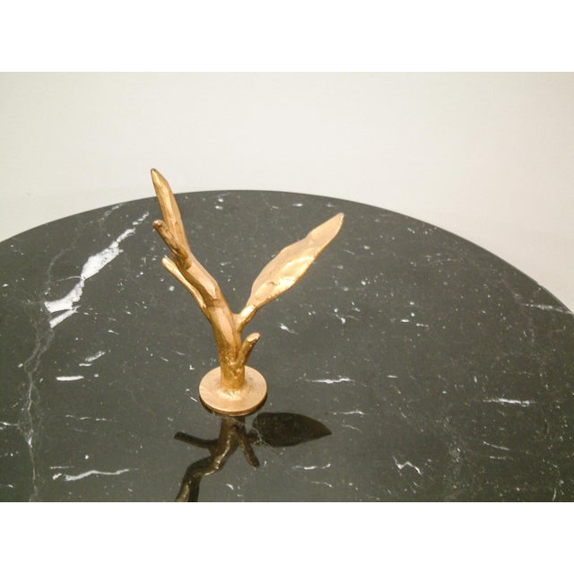 1998 Contemporary Forged and Gilt Gold Steel and Black Marble Occasional Table by Maurice Beane Studios For Sale - Image 4 of 8