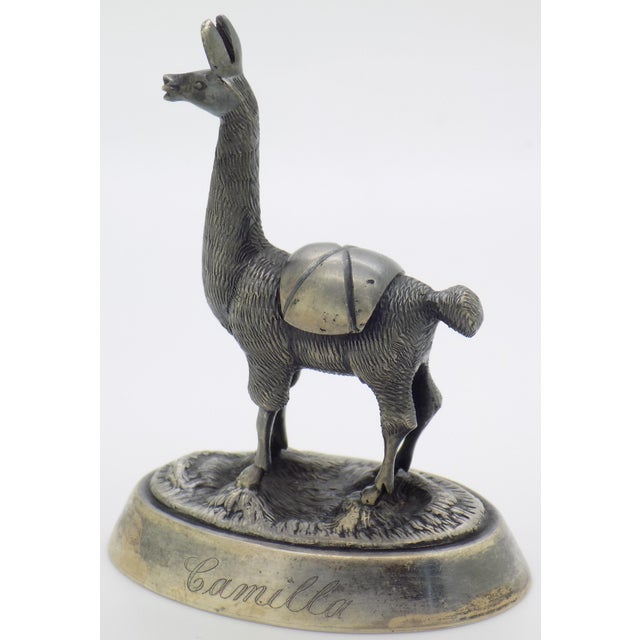 Metal 1.8-oz. Vintage Peruvian Handmade Genuine Sterling 925 Silver Camusso Brand Llama Figurine For Sale - Image 7 of 11