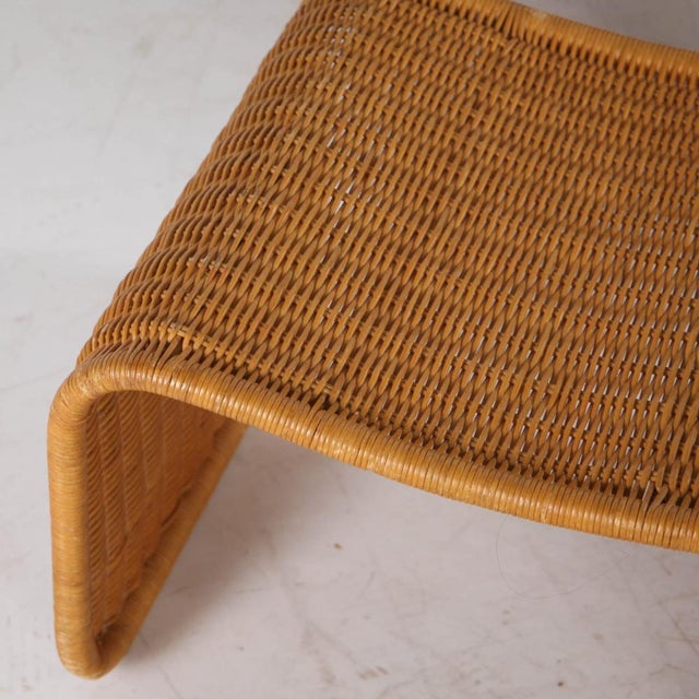 Set of Wicker Chair and Ottoman, 1970s For Sale - Image 6 of 15