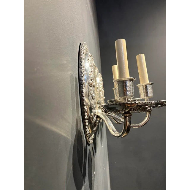 1920's Caldwell Sconces With Leaves Design - a Pair For Sale In New York - Image 6 of 7