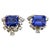 Modern 13 Carat Emerald Cut Tanzanite & 5 Carat Diamond 18 Karat Two Tone Gold Earring For Sale - Image 3 of 8