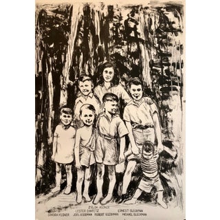 Sid Chafetz, Columbus Ohio State Judaica Lithograph Jewish Americana Family Reunion Portrait, c.1990s For Sale