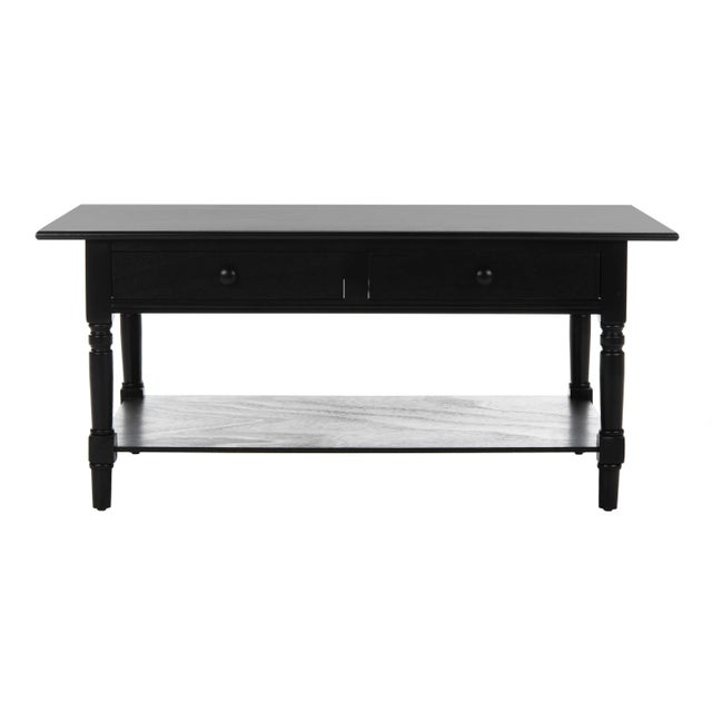 2 Drawer Coffee Table in Distressed Black For Sale - Image 10 of 10