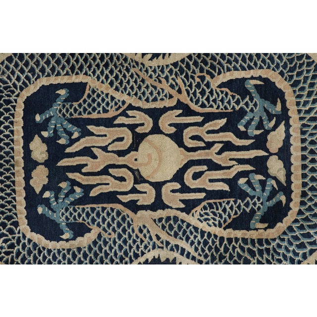 Traditional Oversized Antique Chinese Peking Rug in Navy Blue With Pictorials - Rug & Kilim For Sale - Image 3 of 9