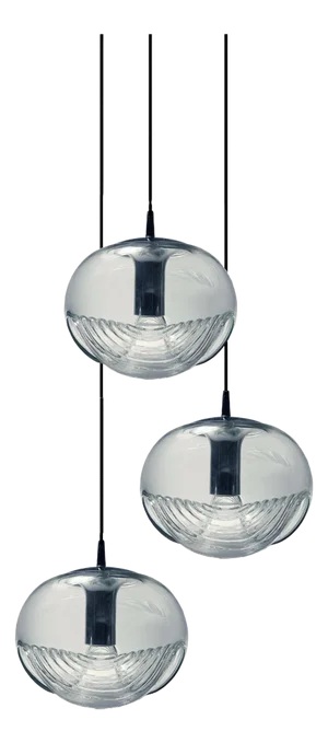 Peill & Putzler Futura "THREE" Pendant WAVES Lamp for Koch & Lowy