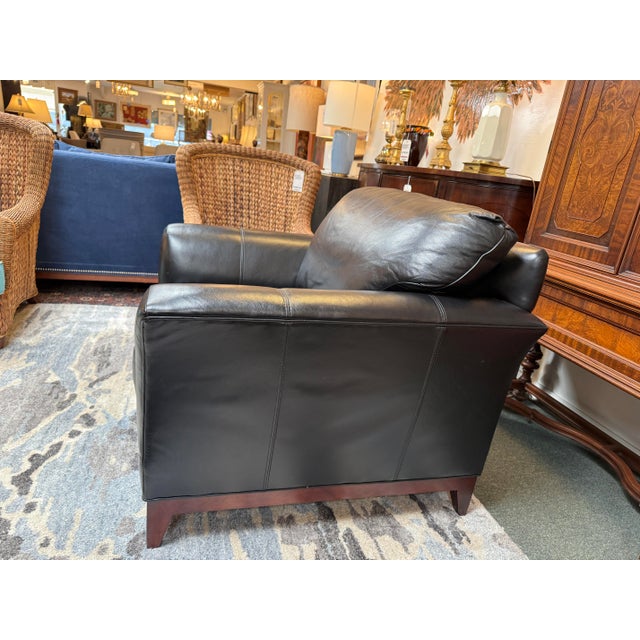 Wood Stickley Keeler Lounge Chair + Ottoman, Set For Sale - Image 7 of 12