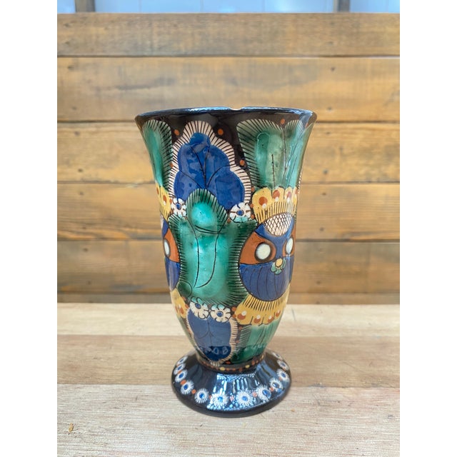 Vase in Glazed and Enameled Terracotta with Chrutmuster from Thun, Switzerland, 1890s For Sale - Image 14 of 18