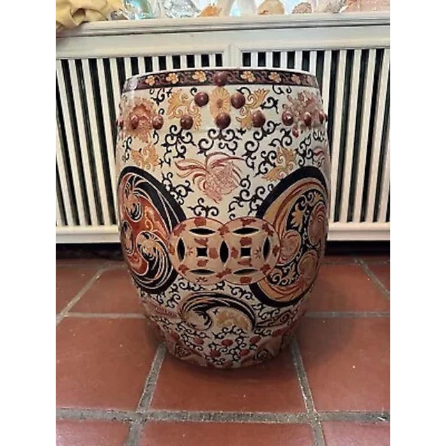 1950s Mid Century Chinese Hand Painted Porcelain Garden Stool For Sale In Minneapolis - Image 6 of 12
