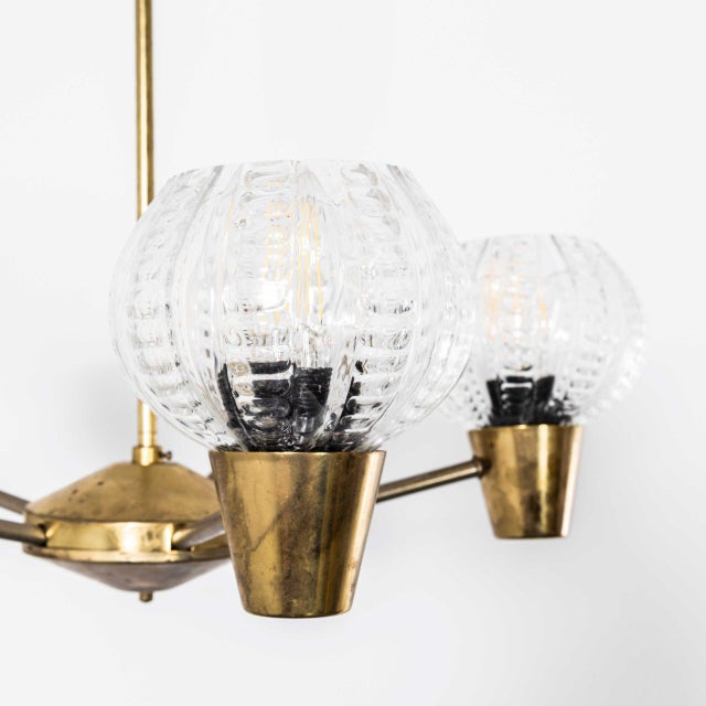 Prismatic Five Pod Crystal Pendant Chandelier, 1950s For Sale - Image 9 of 10