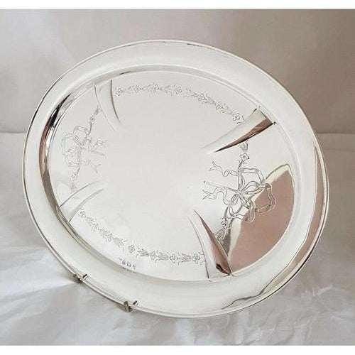 Antique George V Sterling Silver Dressing Table Tray, 1915 For Sale - Image 4 of 13