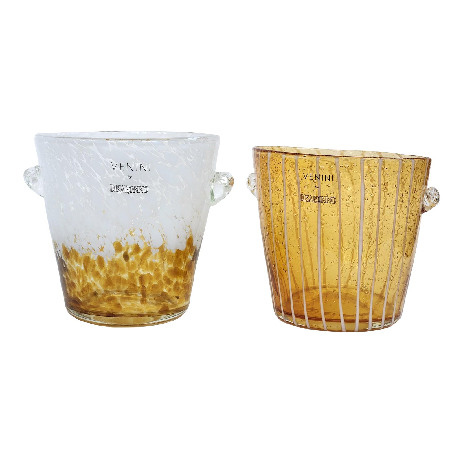 1960s Venini for Disaronno Murano Italian Glass Wine Coolers/Ice