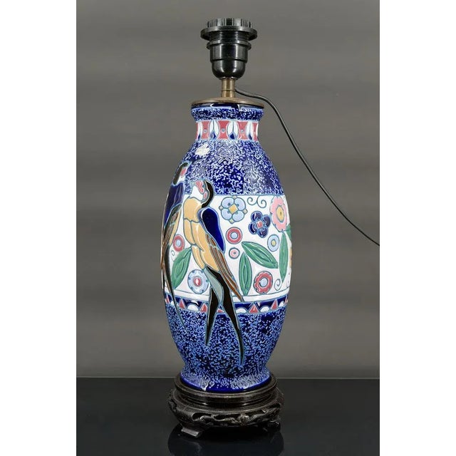 1920s Art Deco Czechoslovakian Swallow Lamp, 1920 For Sale - Image 5 of 13