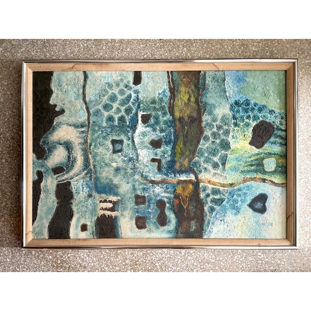 Late 20th Century Vintage Framed Abstract Art on Board For Sale - Image 5 of 15