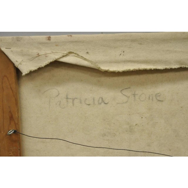 Vintage Patricia Stone "The Bar" Large Oil on Canvas Art Deco Painting, Signed For Sale - Image 9 of 14