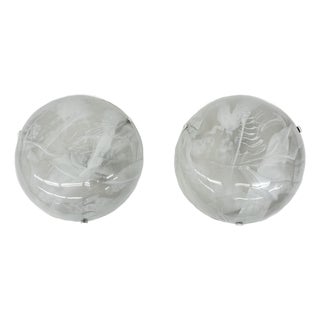 Murano Glass Flush Mounts from Hillebrand, 1970s, Set of 2 For Sale