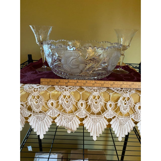 American Brilliant Period (Abp) Late 1800’s-Early 1900’. Rare & Stunning Hand Cut Crystal Bowl For Sale - Image 9 of 11