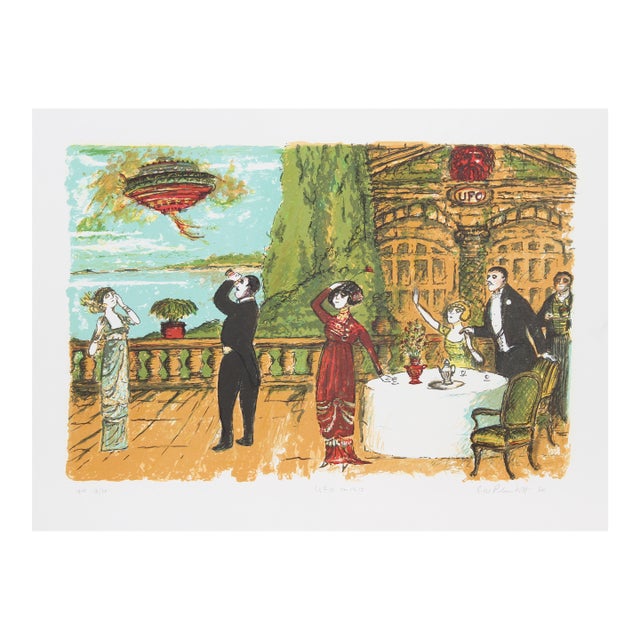 Ufo Ca 1912, Signed Lithograph by Edward M. Plunkett For Sale