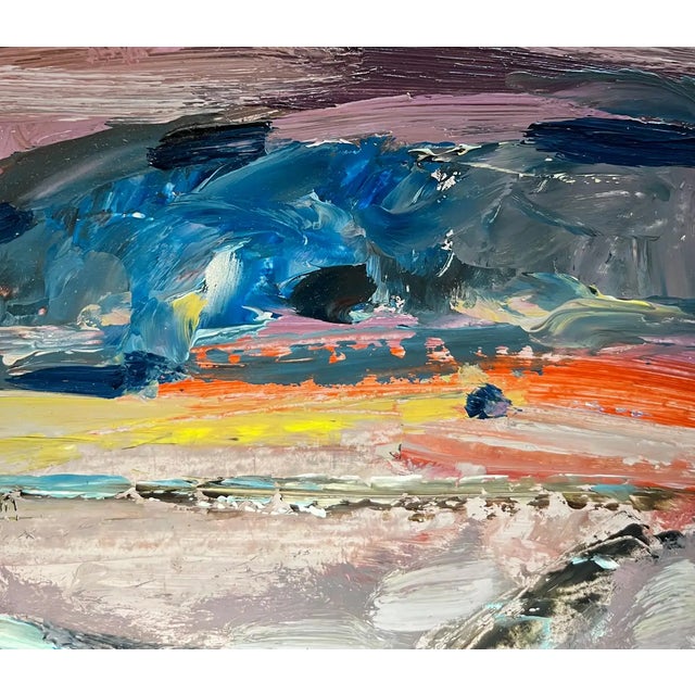 Modern Jean Krille, Landscape 138, Oil on Masonite For Sale - Image 3 of 10