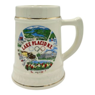 Vintage Lake Placid Olympics Ceramic Souvenir Mug For Sale