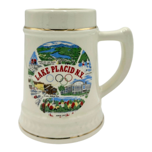 Vintage Lake Placid Olympics Ceramic Souvenir Mug