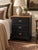 Gothic Vintage Gothic Revival Onyx Black Three-Drawer Nightstand With Brass Batwing Pulls For Sale - Image 3 of 4