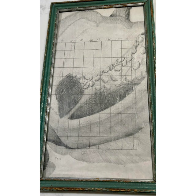 Vintage Bell Pepper Study Pencil Drawing, 1980s For Sale - Image 4 of 13